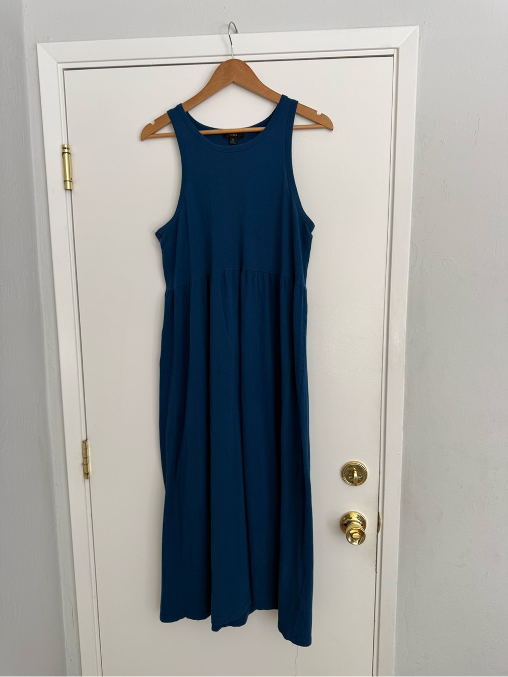 J. Crew Sleeveless Maxi Dress in Teal Blue